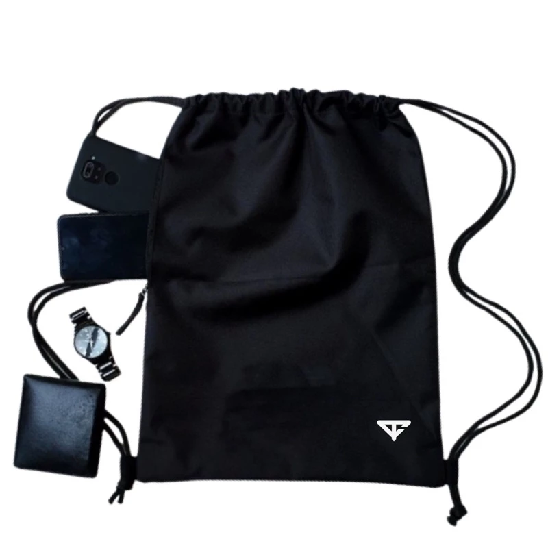 PRAYERFAIT - Tas Serut Pria Wanita Unisex Model Polos Hitam Original Tas Futsal Anti Air